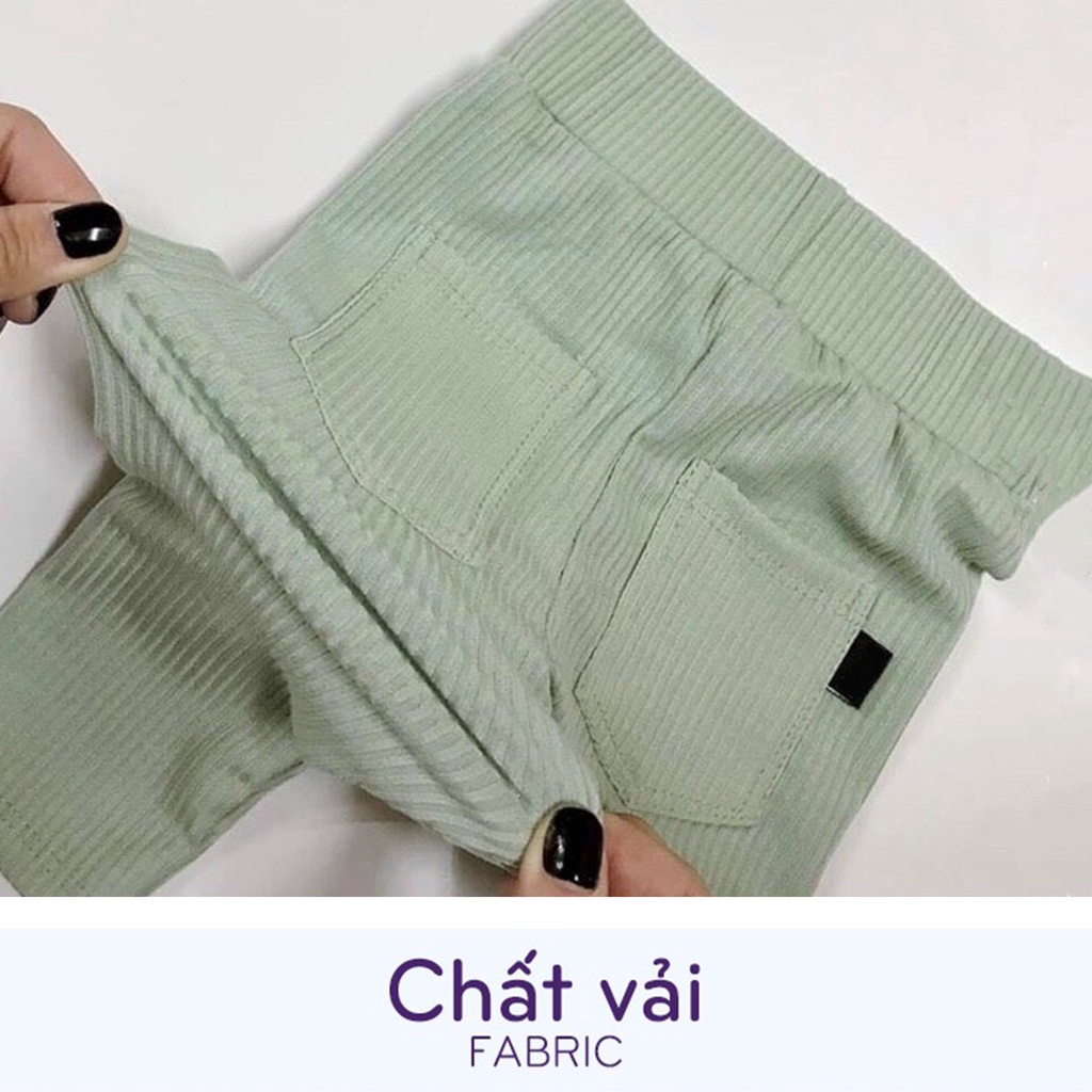 quần thun gân cho bé trai bé gái quần dài len tăm legging hàn 2 túi cho bé lili.kids QCD05