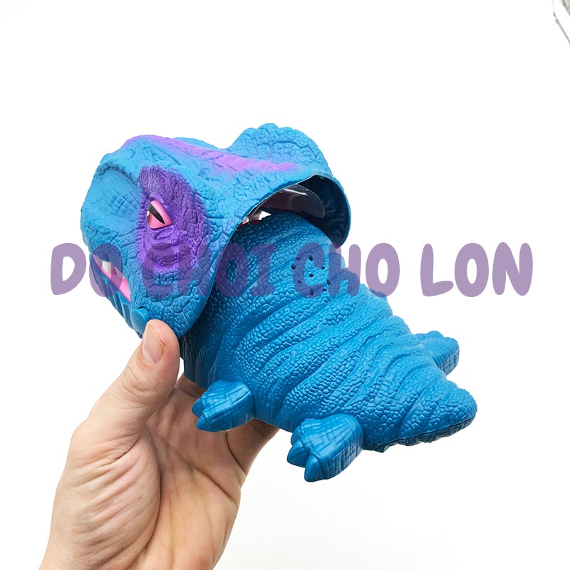 Hộp đồ chơi khủng long cắn tay dùng pin có đèn nhạc bằng nhựa 85114