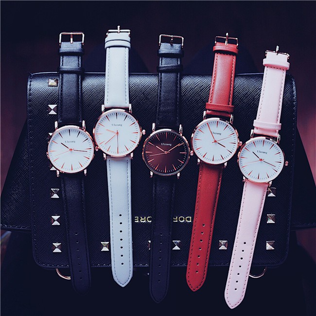 Đồng hồ thời trang nam nữ Ulzzang U023 dây da mềm, êm tay, mặt to cá tính | BigBuy360 - bigbuy360.vn