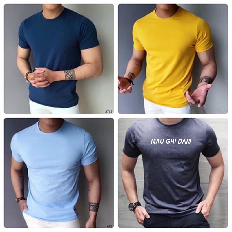 Áo Phông Nam Cổ Tròn, Áo Thun Nam Ngắn Tay Vải Cotton Mềm Mịn Thoáng Mát Hàng Đẹp