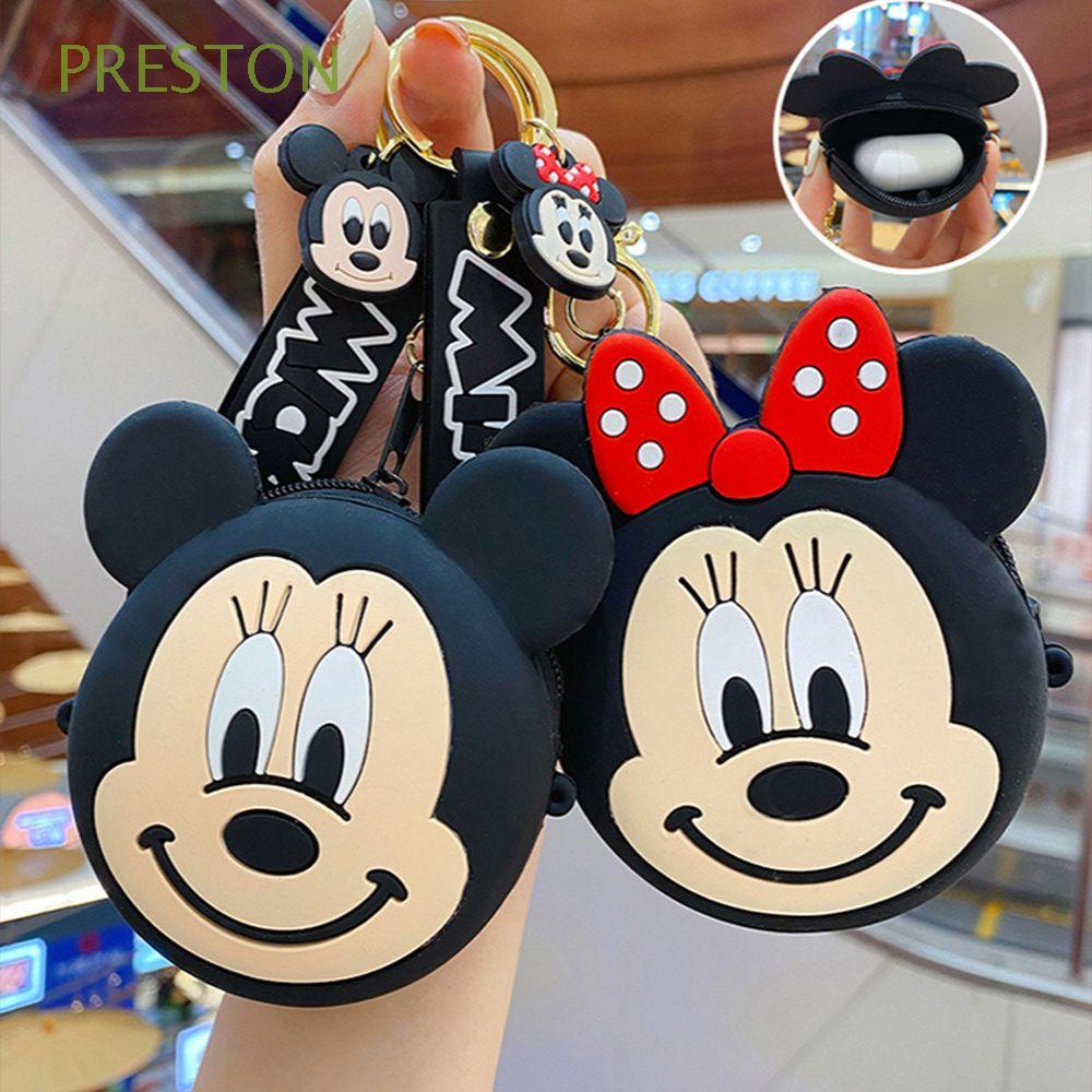 Túi đựng tiền xu bằng silicon có khóa kéo họa tiết pikachu/ mickey/ sao biển/ doraemon/ stitch dễ thương