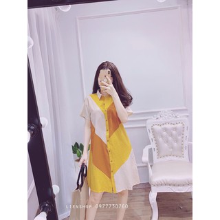 Váy sơ mi suông đũi lụa nữ DK152