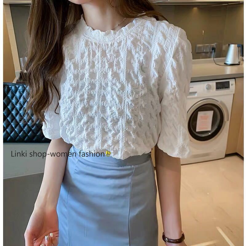 Áo chiffon ngắn tay thời trang cho nữ | BigBuy360 - bigbuy360.vn