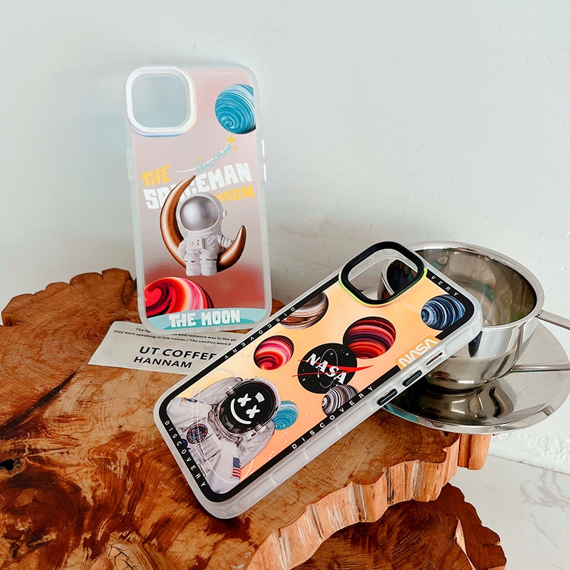 Nasa Ốp Điện Thoại Hình Phi Hành Gia Mặt Trăng Màu Gradient iphone 13 Pro Max i13 13pro 11ProMax i11 iX Xs XR Xs Max 7plus 8plus 12Pro 12 Pro Max