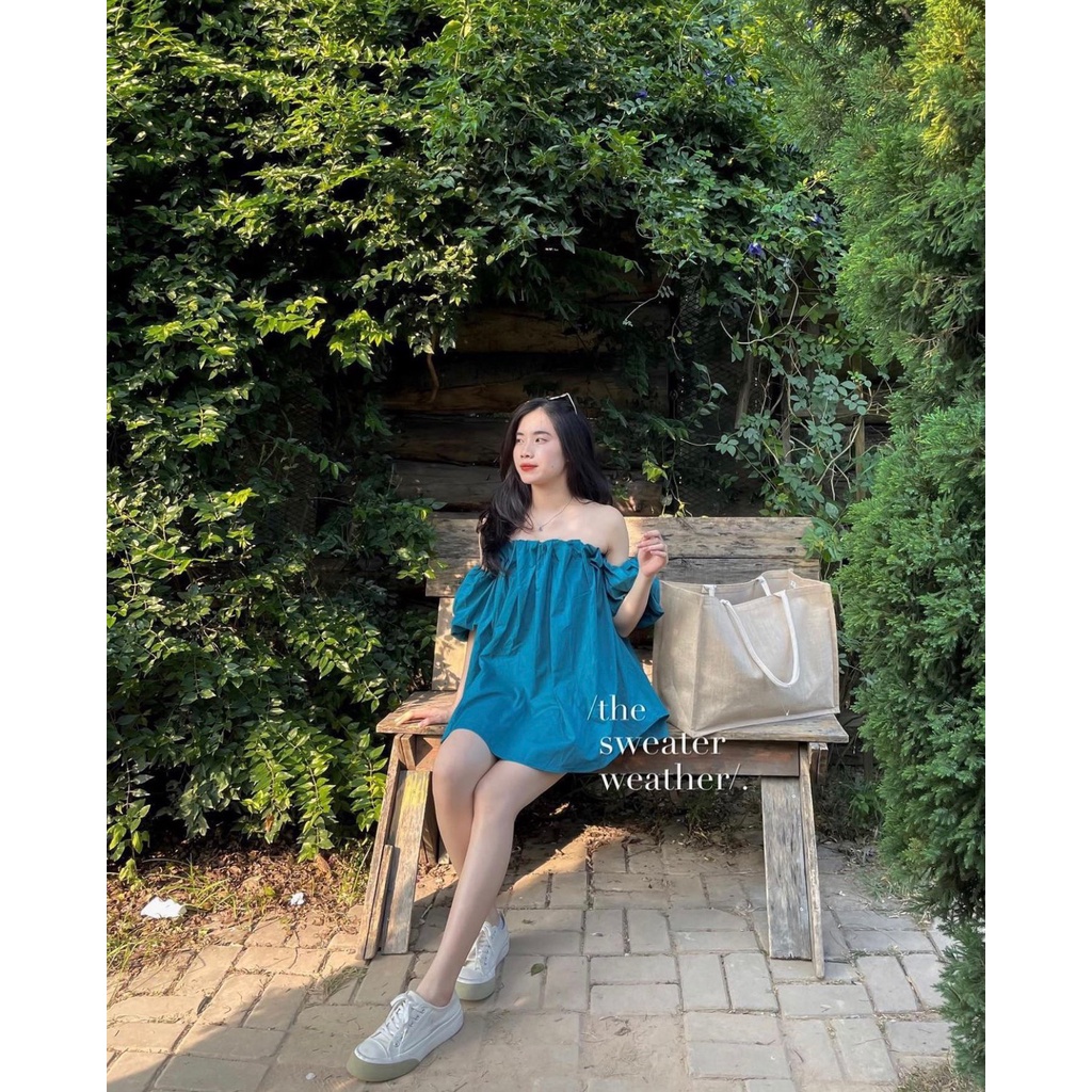 ÁO TRỄ VAI DÁNG BABYDOLL TÔNG MÀU LẠ JAMOO (video/sẵn) | BigBuy360 - bigbuy360.vn