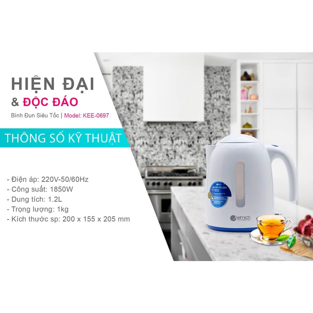 Bình Đun Siêu Tốc Elmich KEE-0697 - 1.2L