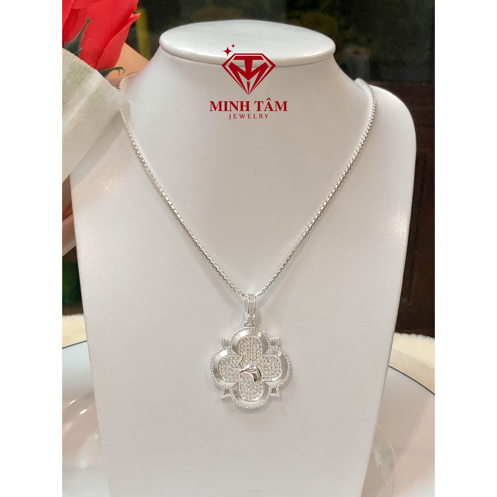 Mặt dây chuyền bạc nam bạc ta, Bộ dây chuyền bạc nam mặt bạc ta nạm đá-Minh Tâm Jewelry