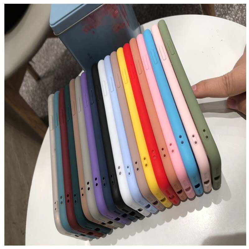 Ốp điện thoại màu trơn chống rơi bảo vệ cho iPhone XS 11 Pro MAX XR X XS Max