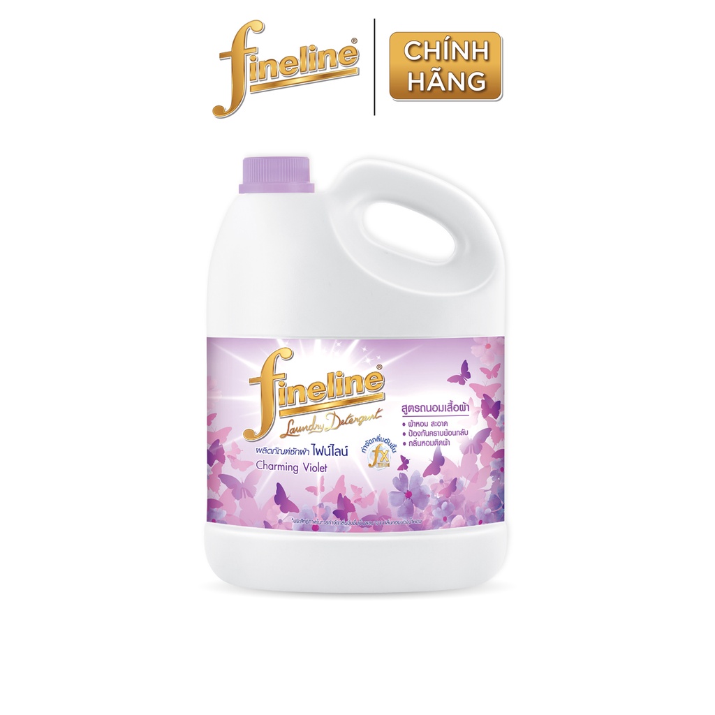 [Deal hời] Combo 4 Nước Giặt Fineline Charming Violet (Tím) Can 3000 ml.