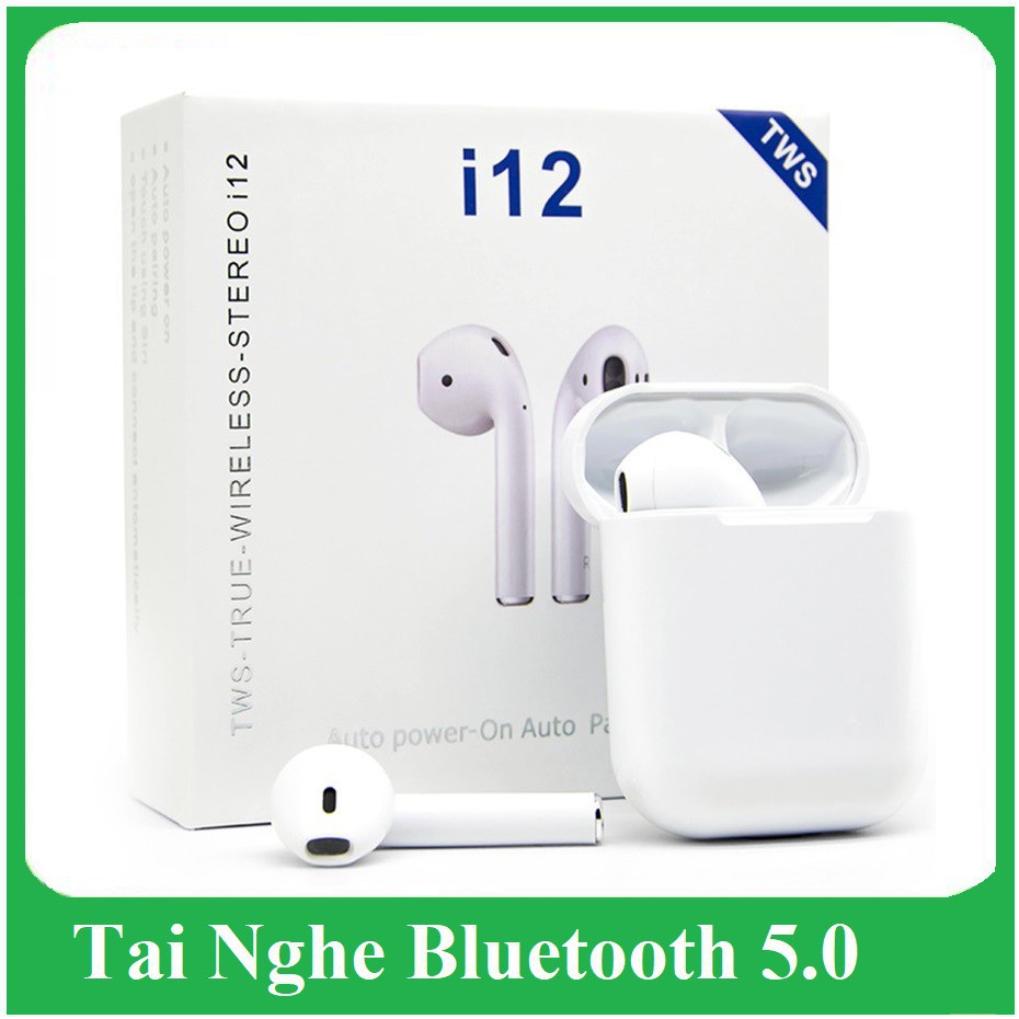 Tai Nghe Bluetooth Chính Hãng I12 Không Dây Nhét Tai Phụ Kiện Tai Nghe Điện Thoại IOS Và Android | I12