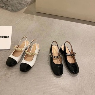 Giày m.iu m.iu quai ngang xích cúc ngọc tiểu thư vintage [Ảnh thật 3-8]