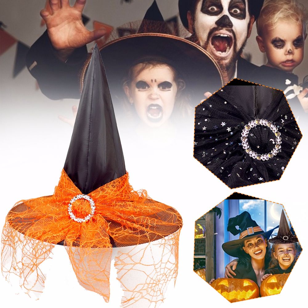Mũ phù thủy nhiều màu sắc tùy chọn dành cho hóa trang halloween