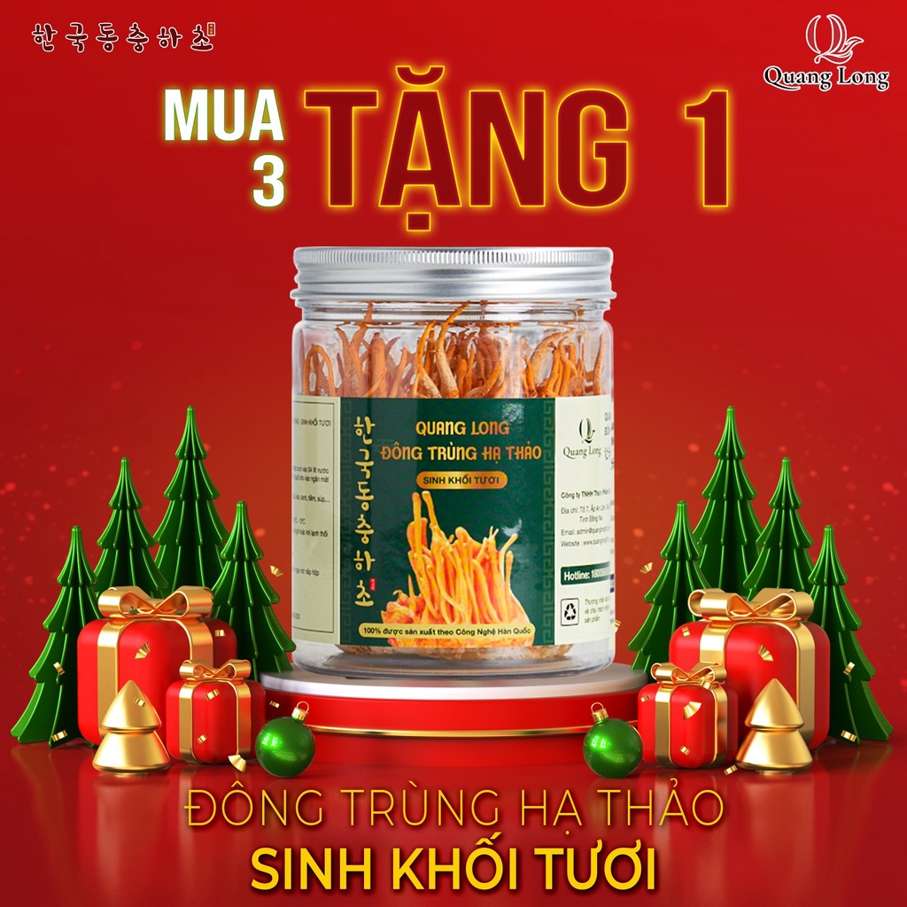 ĐÔNG TRÙNG HẠ THẢO QUANG LONG SINH KHỐI TƯƠI 130G
