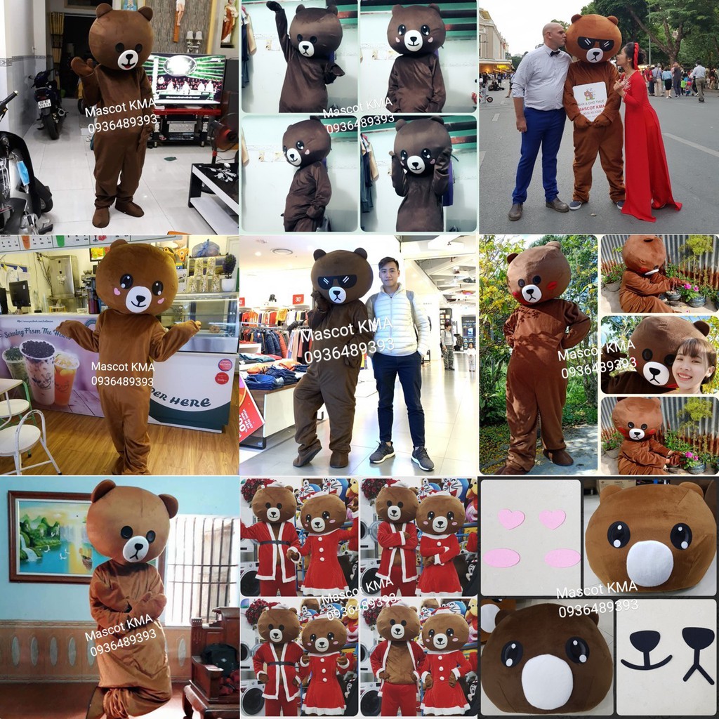 Quần áo hoá trang Mascot Gấu Tik Tok, Gấu Brown - Chất lượng xuất khẩu số 1 thị trường