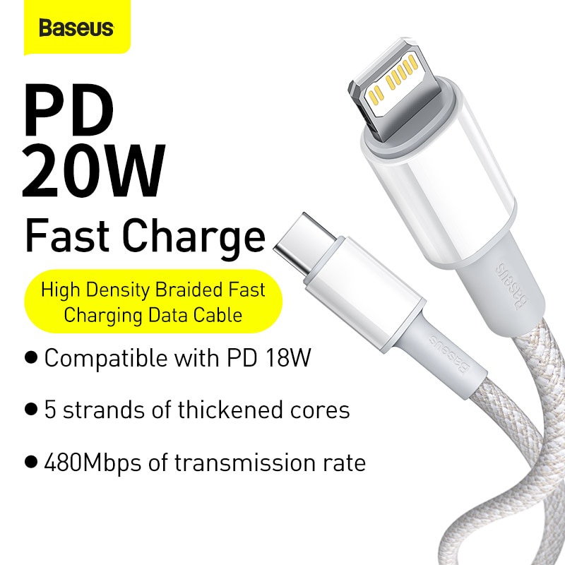 Cáp Sạc Nhanh Baseus 20W USB C Cho iPhone 13 12 11 Pro Max XR 8 PD