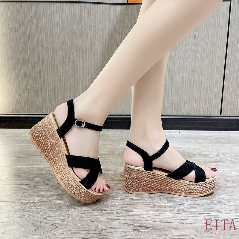Giày Sandal Đế Xuồng Dày Dặn Chống Thấm Nước Phong Cách Thời Trang Roman 2022 Dành Cho Nữ