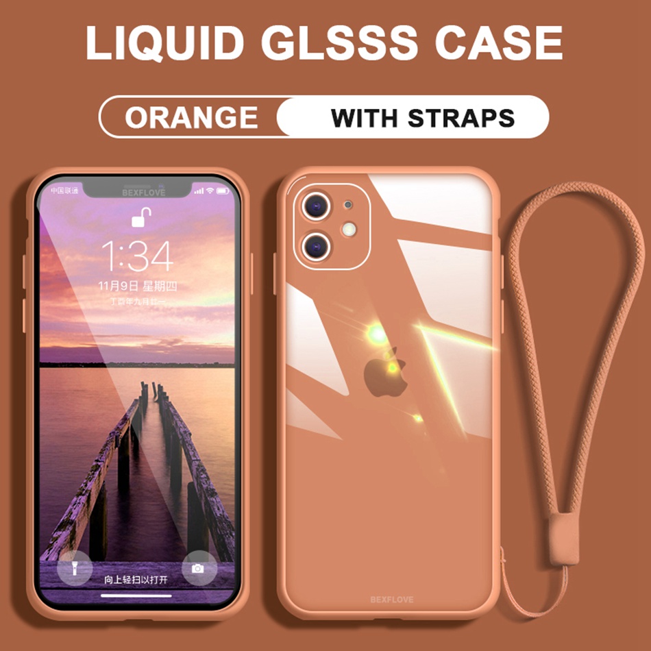 Ốp Điện Thoại Mặt Kính Kèm Dây Đeo Cho Iphone 7 Plus 8 Plus 12 11 Pro Max X Xr Xs 11pro 12pro Max 12mini 7plus 8plus | BigBuy360 - bigbuy360.vn