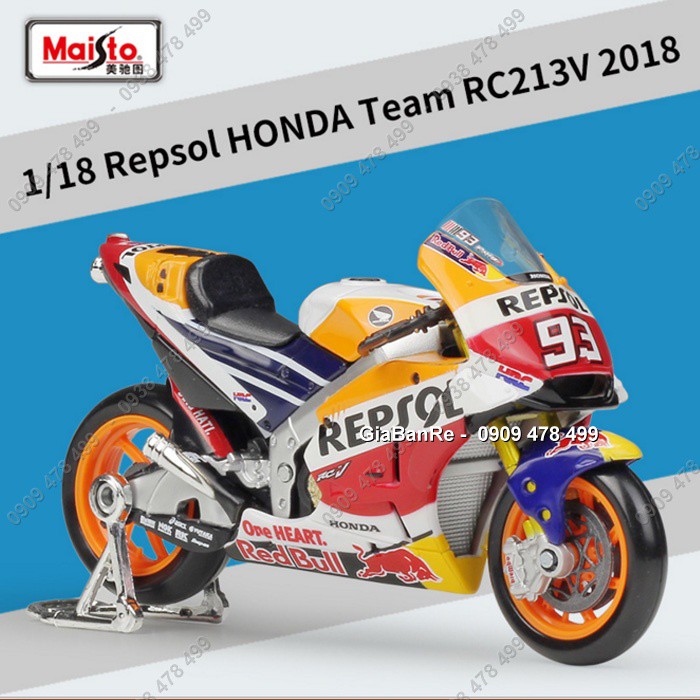 Xe Mô Hình Moto Honda Gp Repsol No93 - Rc213v - 12cm - Tỉ Lệ 1:18 - Maisto - 8767.4