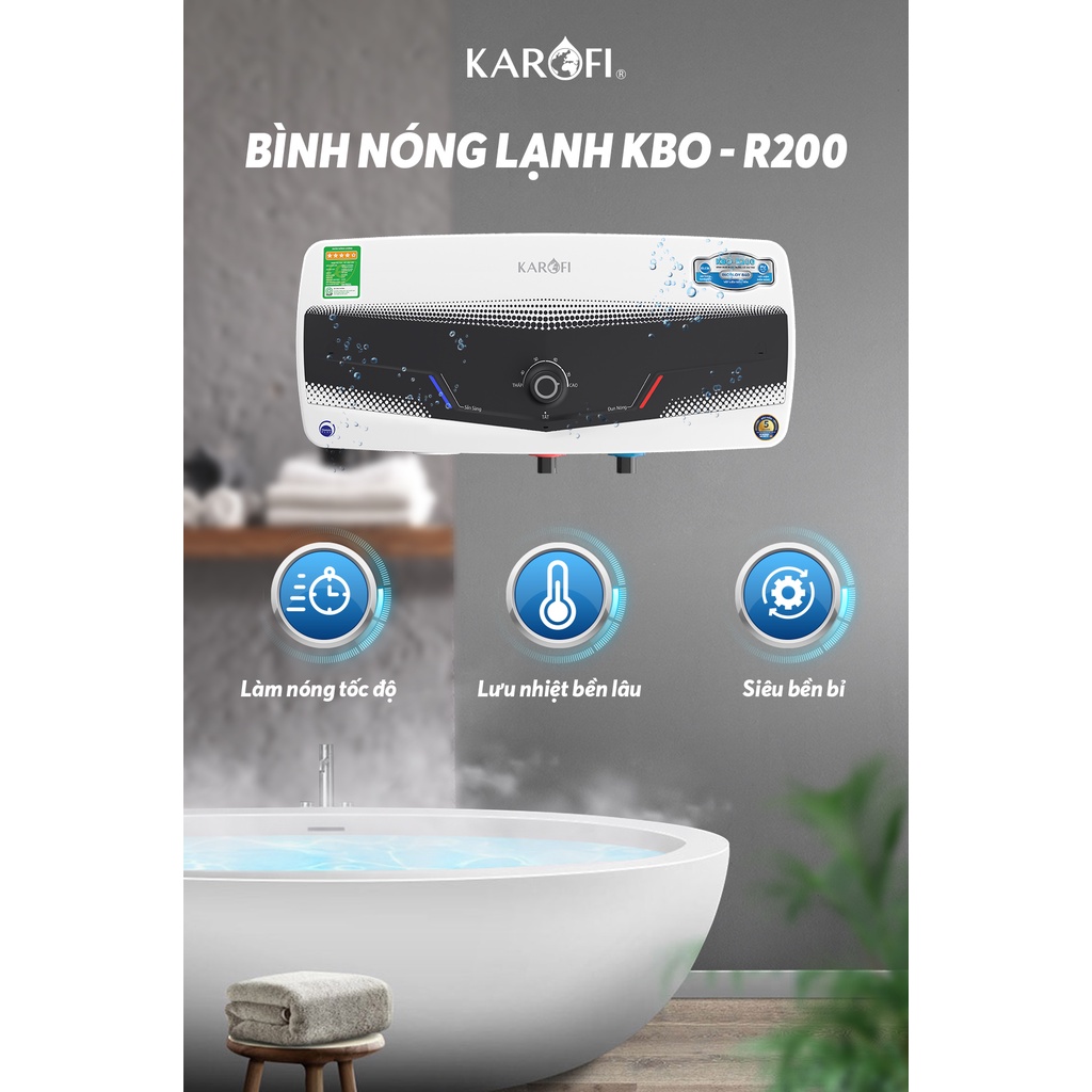 BÌNH NÓNG LẠNH KAROFI KBO-R200