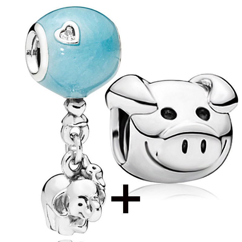 Bộ 2 La Bàn / Trái Tim / Máy Bay / Bóng Bay Màu Xanh Dương Dùng Trang Trí DIY