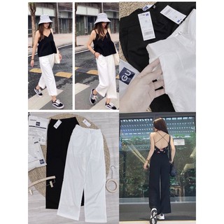 Quần đũi ống suông culottes gu dài 98cm full tag túi zip như ảnh thật