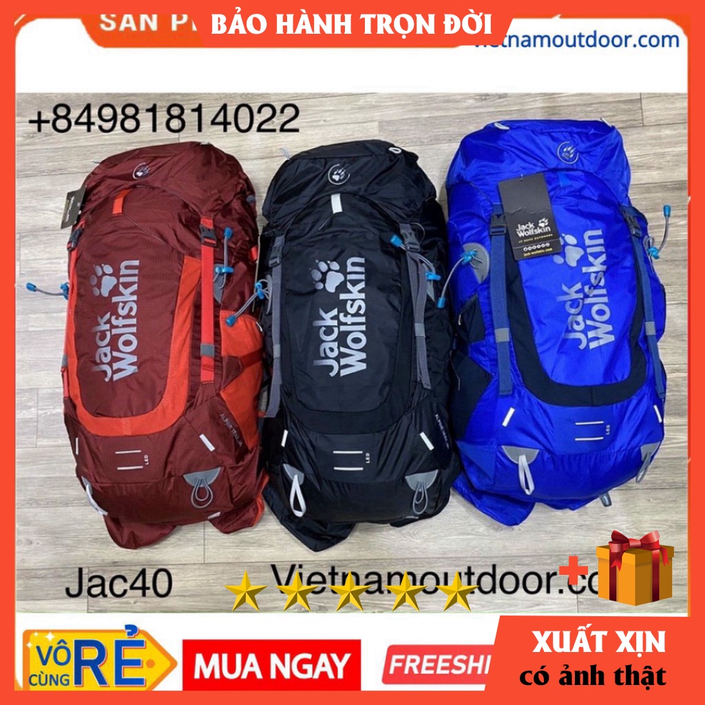 Balo Du Lịch Jack Wolfskin 40L model 2022 - Balo phượt - balo trekking ⚡️ [ HÀNG XUẤT DƯ ]