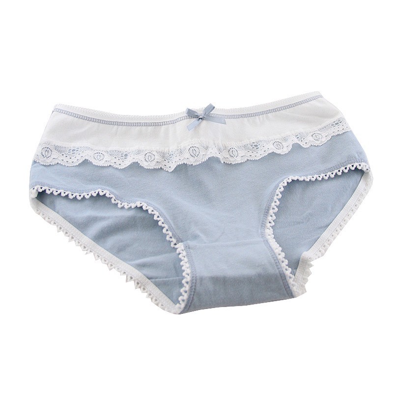 Quần Lót Nữ Cotton 100% kháng khuẩn phối viền ren đính nơ điệu đã mã B809 | BigBuy360 - bigbuy360.vn