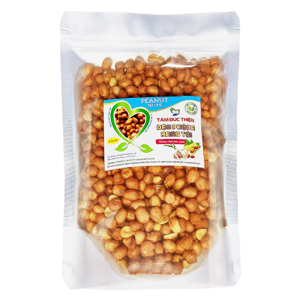 Combo 1KG Đậu Phộng Rang Tỏi Ớt Tâm Đức Thiện (2 x Túi 500GR) đồ ăn vặt