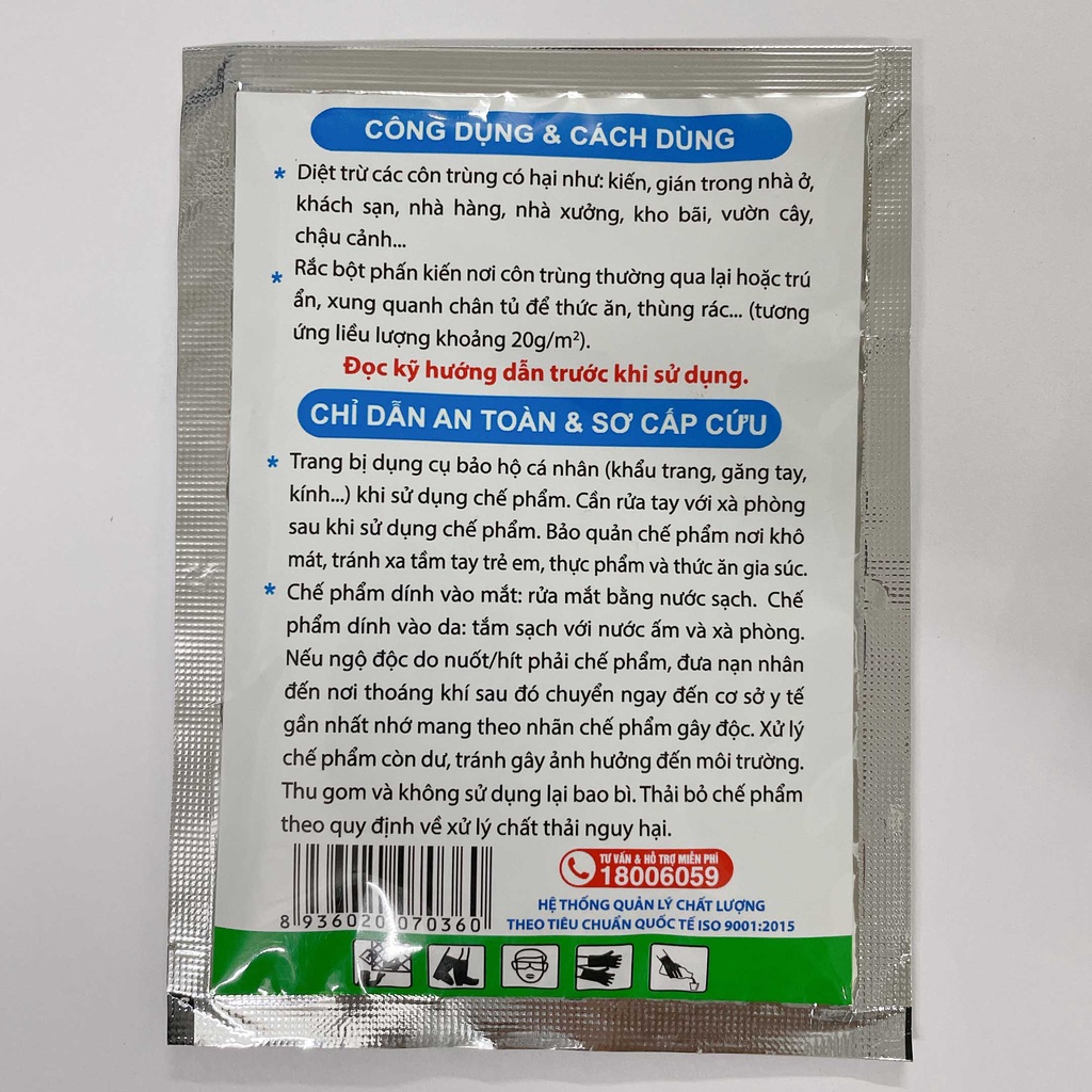 1 Gói Bột phấn kiến VIPESCO 50g trừ kiến, gián tận tổ  - dùng trong y tế, gia đình - an toàn, không mùi hôi