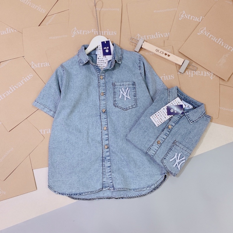 BÁN SỈ SƠ MI BÒ DEMI TÚI NGỰC THÊU NY MÃ 2 CHO NỮ SM44 | BigBuy360 - bigbuy360.vn