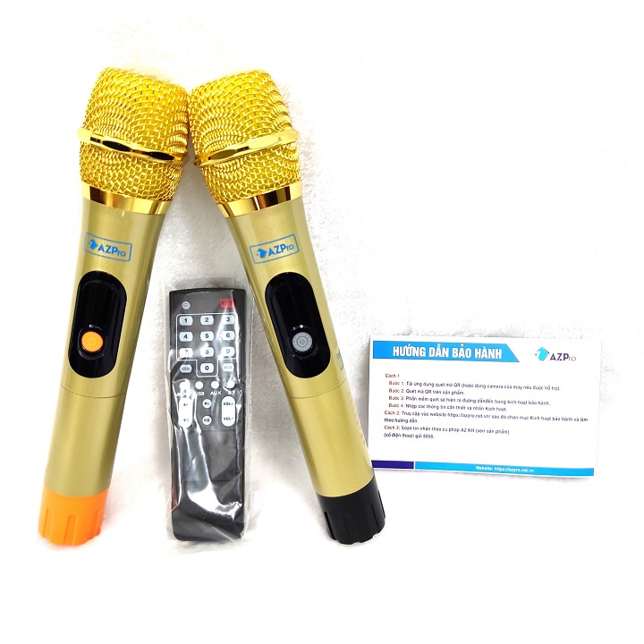 Loa kéo chính hãng AZPRO AZ 16 bass 40- 3 đường tiếng kèm 2 mic không dây vỏ kim loại