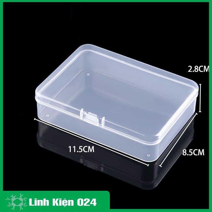 Hộp nhựa trong suốt 11.5x8.5x2.85cm đựng linh kiện điện tử, ic, các vật dụng nhỏ tiện dụng