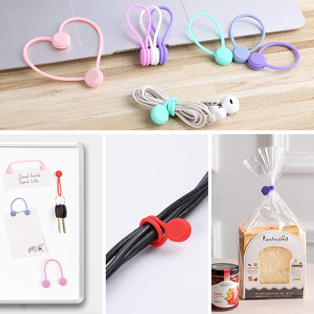 Bộ 3 Dây Silicone Quấn Cáp Sạc Tai Nghe Gọn Gàng Tiện Lợi