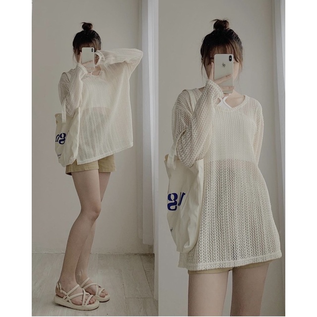 [Video thật]Set áo lưới và áo yếm L02, áo lưới form rộng phong cách. Áo yếm croptop mix áo lưới phong cách cực trendy.