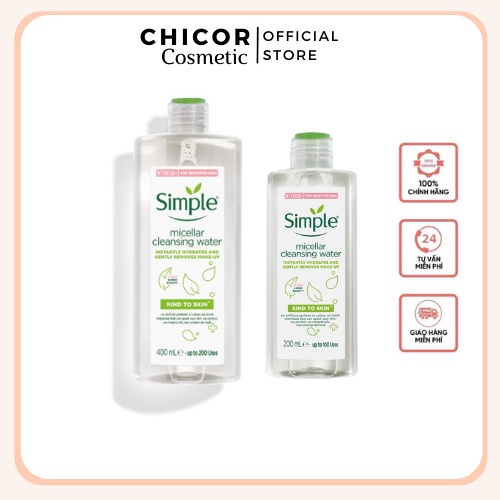 Nước tẩy trang Simple Kind To Skin Micellar Cleansing Water