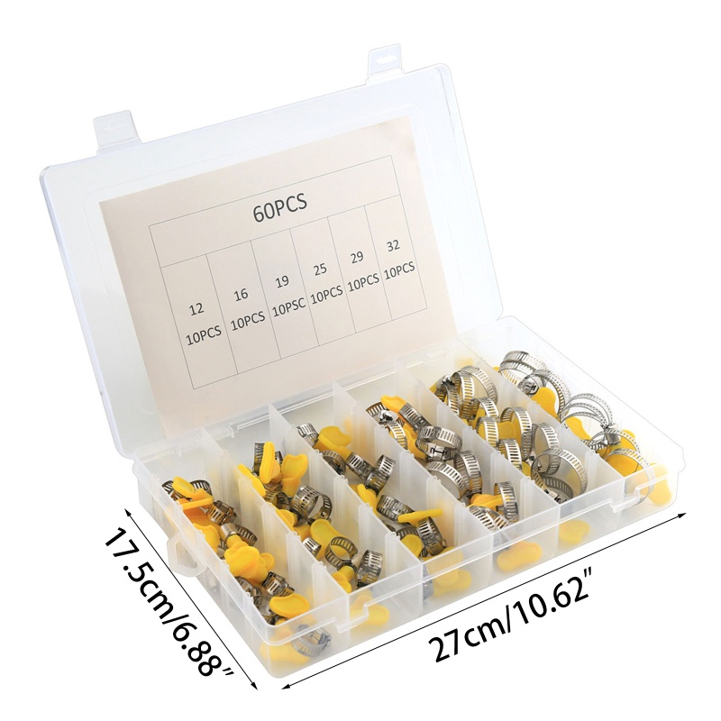 Set 60 Kẹp Ống Hình Chìa Khóa Có Thể Điều Chỉnh Tiện Dụng