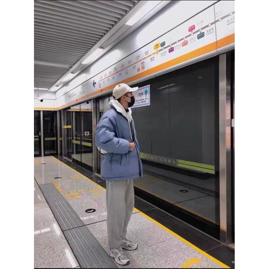 Áo Phao Béo  Fom Rộng Nam Nữ - Phối Chữ Ngực Ấm Áp Mùa Đông Không Lạnh