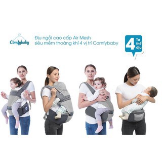 Địu em bé 4 tư thế cho bé ComfyBaby công nghệ Air Mesh thoáng khí | Địu vải cho bé sơ sinh