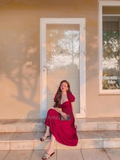 Đầm maxi xoè nhún ngực