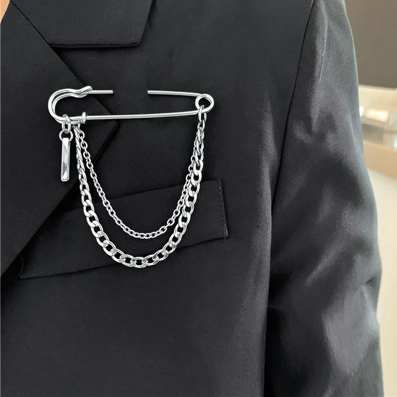 Ghim cài áo hình dây xích phong cách harajuku cá tính