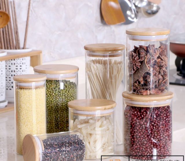 Combo 4 Lọ thủy tinh nắp gỗ 450-650-750-900ml | BigBuy360 - bigbuy360.vn