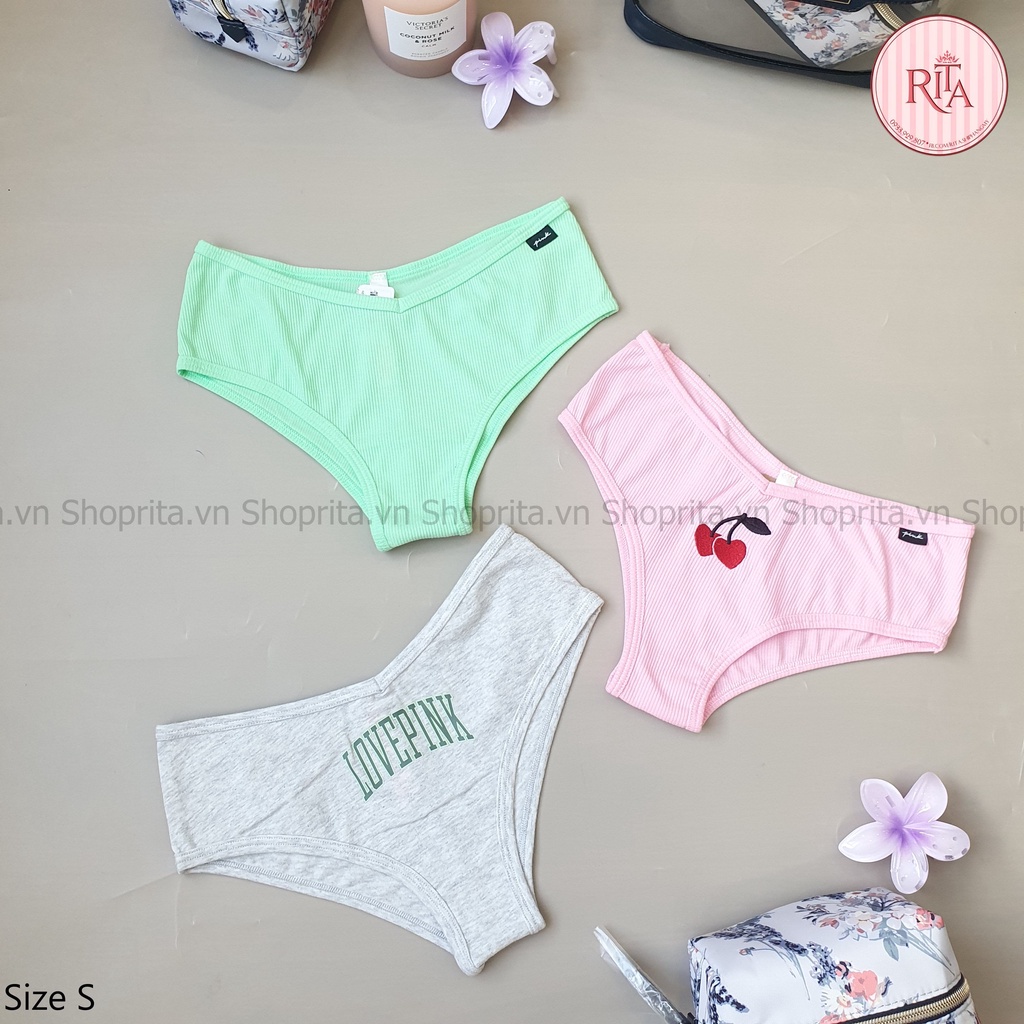 SIZE S 91- 96CM ( CƠ BẢN PINK ) Nửa Mông Quần lót Victoria Secret chính hãng, săn sale giá rẻ