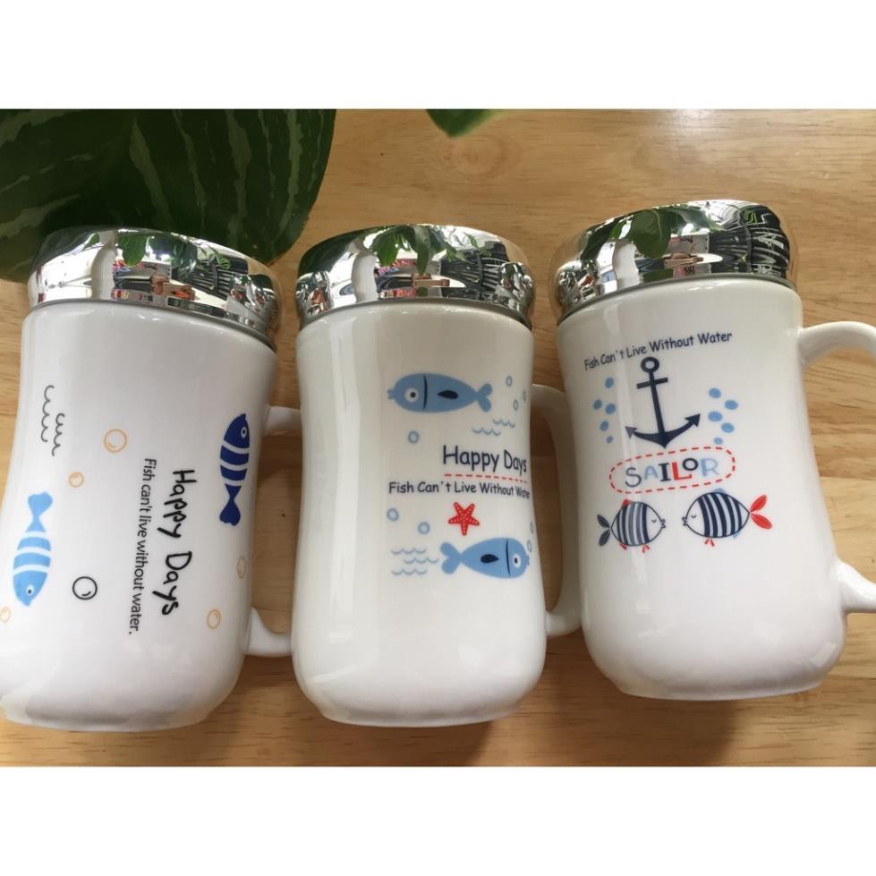 Cốc sứ nắp gương có quai nhiều hình