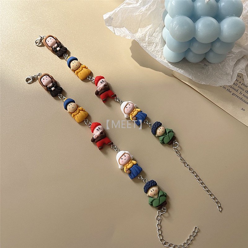 1 Vòng Tay Resin Hình Cô Gái Hoạt Hình 3D DIY