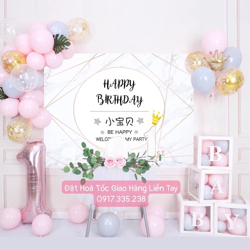 Set bóng Backrop Thiết kế Tên Bé Rất Thích Thú Lắm Đây Các Mom Ơi