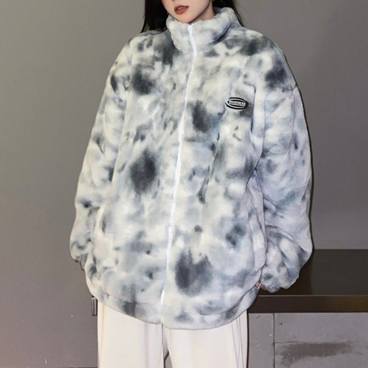 Áo khoác loang bông unisex phong cách retro hiphop