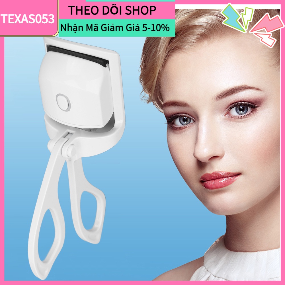 Hàng Sẵn Dụng Cụ Uốn Cong Lông Mi Thông Minh Bằng Nhiệt 2 chế độ 10 giây Sưởi ấm trước USB【Texas053】