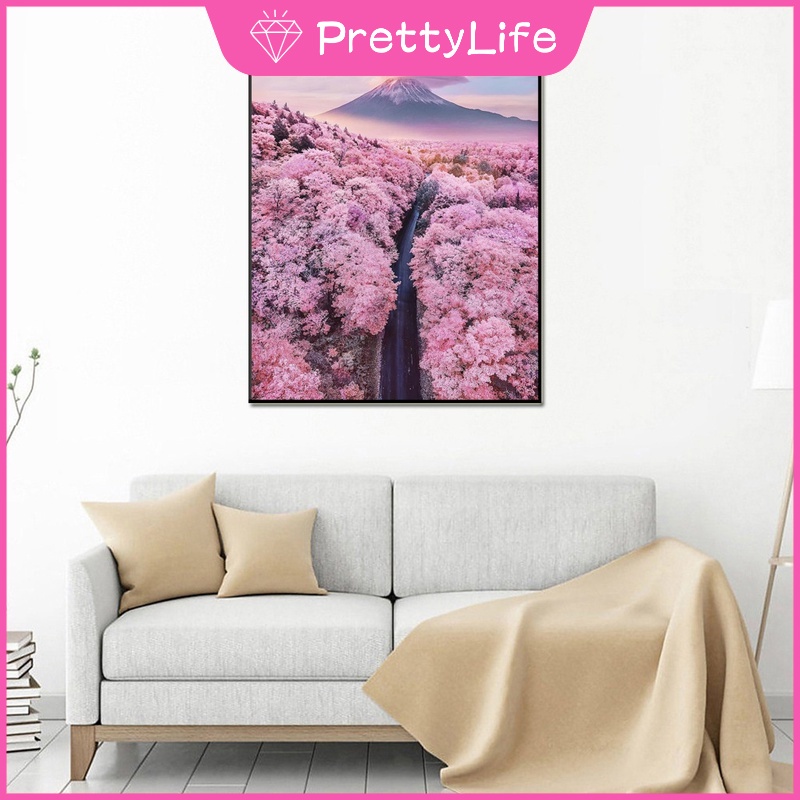 Bộ Tranh Đính Đá 5D Họa Tiết Phong Cảnh Nhật Bản Độc Đáo Kích Thước 40x50cm