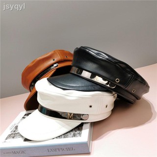 ✱◄Mũ hải quân chất liệu da pu màu đen phong cách Anh Quốc cho nữ