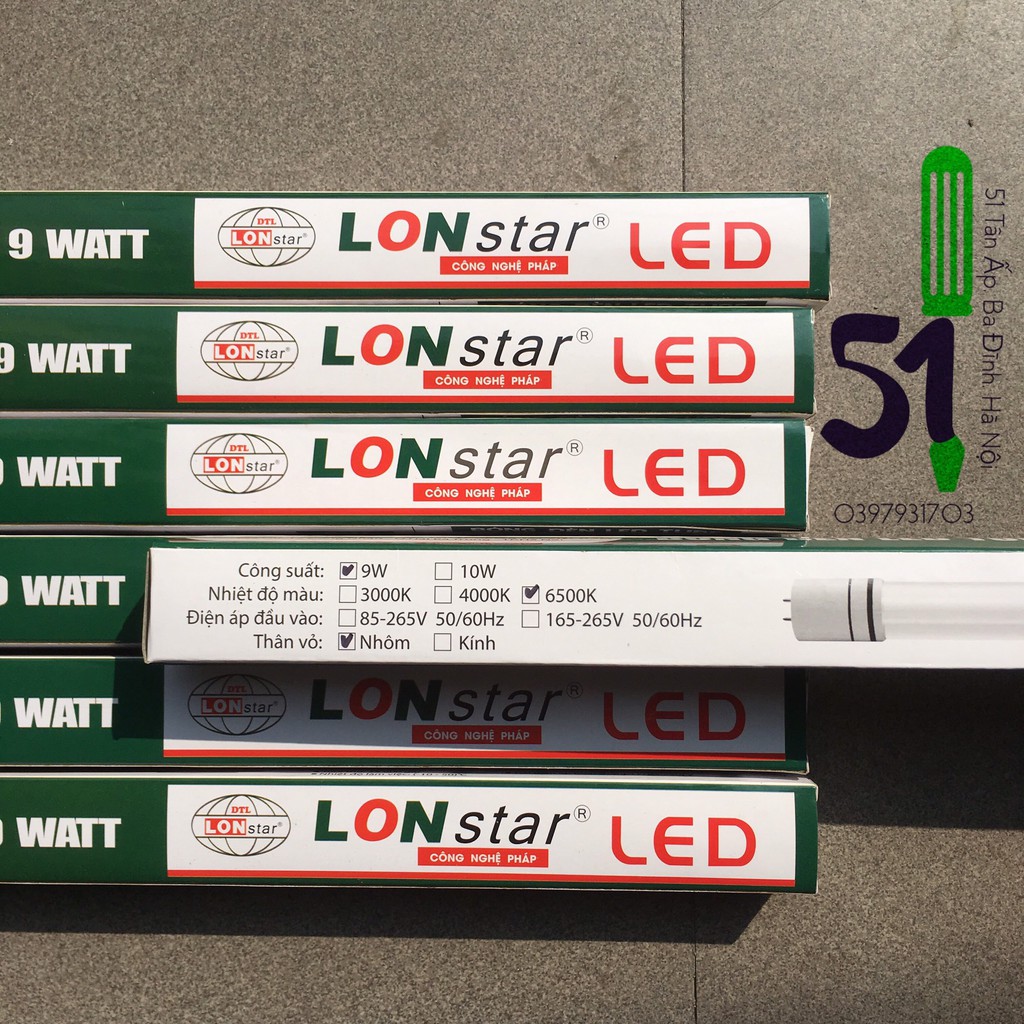 Bóng tuýp led LONstar lưng nhôm 60cm 9W